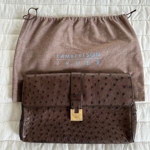 Lambertson Truex ostrich clutch